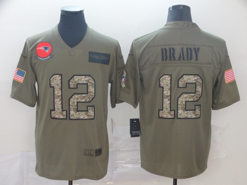 Men's New England Patriots Tom Brady #12 Brown Jersey